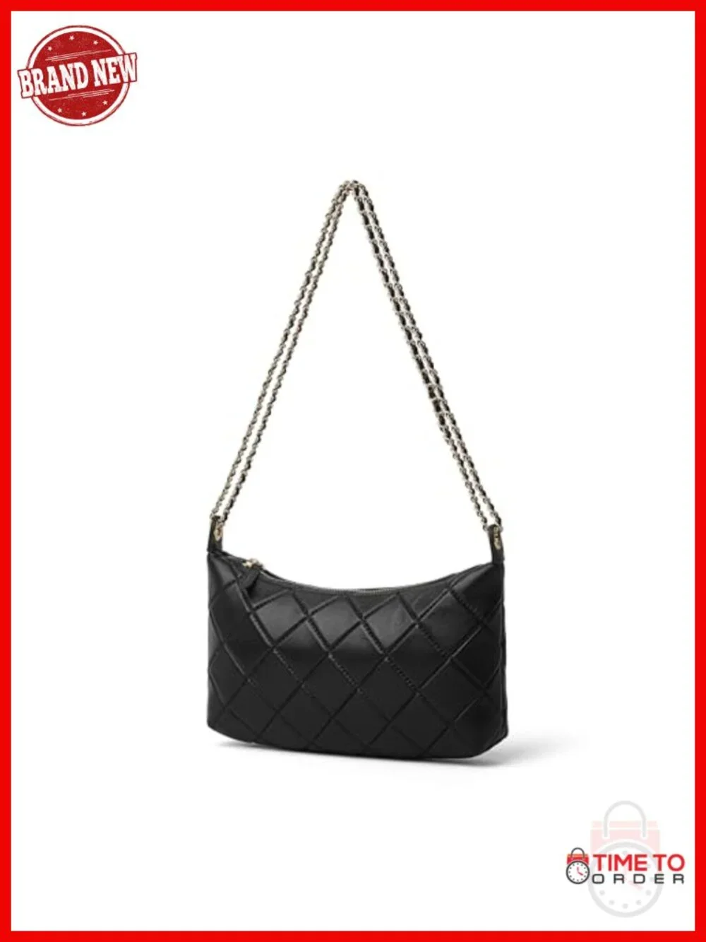 Small Quilted Lambskin Leather Crossbody Hobo Purse - Shoulder Bag